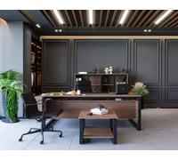 Bureau marron design de luxe Mobilier de bureau en bois Aménagement élégant
