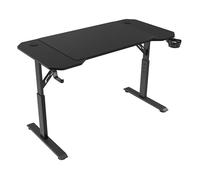 Mars Gaming MGD-ERGO120 Noir : Bureau Gaming 120x60cm Réglable 3 Hauteurs, Plateau Fibre Carbone, Structure Acier, Tapis XXL 80x55cm, Porte-Casque, Passe-Câbles, Charge Max 100kg