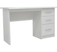 Bureau Mateo 121x60x75cm avec trois tiroirs - blanc