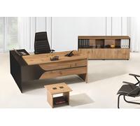 Bureau Meuble informatique Table de travail Meuble de bureau 3pcs Bois Set Marron