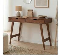 Bureau MILO en pin massif lasuré brun foncé avec 2 tiroirs de rangement