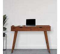 Bureau MILO en pin massif lasuré brun foncé avec 2 tiroirs de rangement