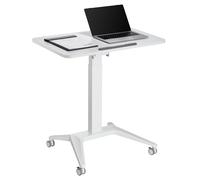 Maclean Bureau mobile pour ordinateur portable MC-453W, réglage pneumatique, 80x52 cm, 8 kg, blanc