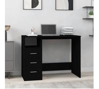 Bureau moderne avec tiroirs - VIDAXL - 102x50x76 cm - Noir - Bois d'ingénierie - 3 tiroirs - Compartiment ouvert