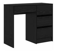 vidaXL Bureau moderne Chêne Noir 90x37,5x75 cm – Bois d'ingénierie, tiroirs, rangement intégré