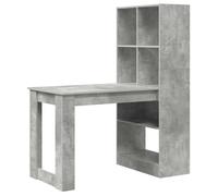 Bureau moderne en bois d'ingénierie - vidaXL - Gris Béton - 122x67x145 cm - Rangement pratique - Montage facile
