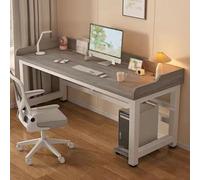 Bureau moderne en forme de L, table d'écriture robuste pour la maison et les jeux, avec cadre en métal, bureau d'étude, design compact (gris, 100 x 40 cm / 39.4x15.7in)