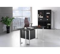 Bureau moderne en MDF et acier inoxydable aspect bois