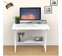 Bureau - Moderne - Inférieure étagère - Bois MDF laqué blanc - 80x50x73cm