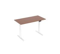 Bureau motorisé assis-debout 120x75cm Plateau noyer/Pied blanc
