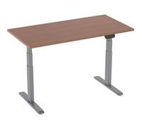 Bureau motorisé assis-debout 120x75cm Plateau noyer/Pied gris 1 G