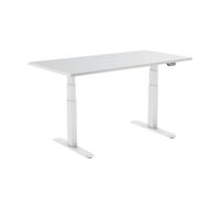 bureaux complets KIMEX 150-2315K2W Bureau motorisé assis-debout 150x75cm Plateau blanc/Pied blanc, Connecté 1 G
