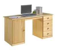 Bureau multi rangements pin massif vernis naturel