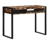 vidaXL Bureau Multicolore 100x50x75 cm Bois Massif de récupération, Bureau de Travail, Bureau d'étude, Bureau à Domicile, Bureau d'écriture