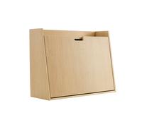Bureau mural avec rangements scandinave bois clair chêne L78 cm GABIN