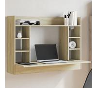 Bureau mural blanc 105x48x75 cm bois d'ingénierie table murale vidaXL