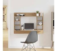 Vidaxl Bureau Mural En Bois Ancien 105x48x75 Cm En Bois D'ingénierie