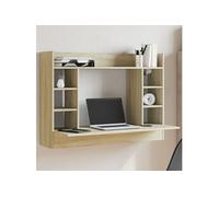 Bureau mural chêne sonoma 105x48x75 cm bois d ingénierie