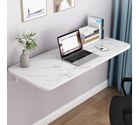 Bureau mural pliable de 81,3 cm, 91,4 cm, 119,4 cm - Table Murphy invisible, table de salle à manger pliable en bois, surface de travail peu encombrante pour cuisine et bureau (blanc, 90 x 30 cm)