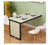 Bureau mural pliable et peu encombrant - Table pliante multifonction avec pieds pour petits appartements, bureau à domicile et salle à manger - Érable blanc 100 x 50 cm Design compact