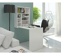Bureau mural pliable Hide, bureau rabattable gain de place avec plateau 51,4 x 71 cm, pour chambre et bureau à domicile, blanc mat, design moderne