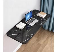 Bureau mural pliable invisible de 81,3 cm, 91,4 cm, 119,4 cm, surface de salle à manger et buanderie pliable en bois pour cuisine et bureau, design compact noir (60 x 30 cm)
