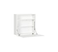 HOMCOM Bureau suspendu bureau mural avec tablette rabattable et 3 compartiments - 64 x 20 x 60 cm - blanc