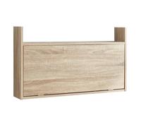 Bureau mural rabattable - HELLOSHOP26 - 48 x 83 x 48 cm - Effet chêne - Pliant - Espace de rangement