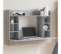 vidaXL Bureau mural sonoma gris 105x48x75 cm bois d'ingénierie