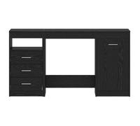 Bureau Noir, CLOUD, Table à écrire, Pour 1 personne, 2 pcs Chêne noir 140x50x76 cm ,bois d'ingénierie BBB259