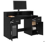 Bureau Noir, CLOUD, Table à écrire, Pour 1 personne, avec porte, Chêne noir 120x55x91 cm ,bois d'ingénierie BBB303