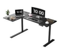 Bureau,OMOZUN,bureau d'angle électrique en L,réglable en hauteur de 73 à 118 cm,équipé d'un port USB,stable et silencieux,idéal pour le télétravail,noir noir