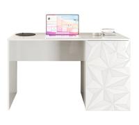 Bureau - PARIGI - Blanc laqué brillant avec sérigraphie - 120 x 60 x 75 cm