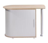 Bureau Pivotant et Meuble de Rangement Chêne 2 Niches 77 x 71 7 x 47 cm - Aluminium - L 105 x l 55 x H 74.7 cm