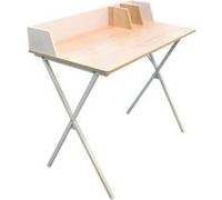 Bureau plateau effet bois Brice blanc - Blanc Naturel foncé G