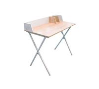 Bureau Plateau Effet Bois et Piètement Blanc - BADIE -