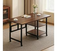 Bureau pliable avec roulettes, table de bricolage portable, bureau de | Étagères de rangement extra larges polyvalentes pour les travaux manuels, la couture et le travail sur ordinateur portable