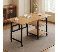 Bureau Pliant à Roulettes, Table de Loisirs Créatifs Pliante avec Rangement | Etagères de Rangement Offrant un Vaste Espace for Loisirs Créatifs, Couture, Travail Sur Ordinateur ou L'écriture