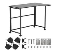 Maclean Bureau Pliable avec roulettes 100 x 65 cm 50 kg 75 cm (Noir) | Conception pliable avec roulettes verrouillables plan de travail ergonomique cadre en acier capacité de charge 50 kg