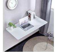 Bureau pliant multifonctionnel mural rabattable, gain de place, pour cuisine et bureau, MDF blanc - UVRION