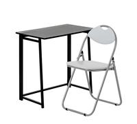 Bureau pliante chaises Home Office Poste travail ordinateur bois Noir / Blanc