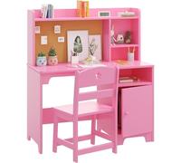 Bureau pour enfant avec chaise, ensemble multifonctionnel comprenant un bureau pour enfant avec étagère, tiroir et tableau blanc, bureau ergonomique pour enfants avec tabouret adapté aux élèves, à par