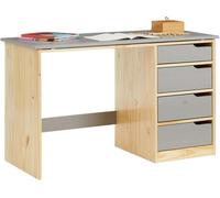 Bureau pour enfant Azomor avec plateau réglable et tiroirs de rangement spacieux, couleur gris naturel