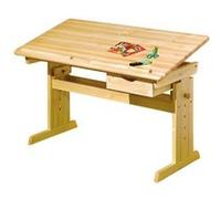 Bureau pour enfant en pin massif vernis Naturel, Dim : 55 x 109 x 96 cm -PEGANE- G