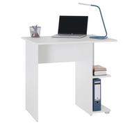Bureau pour enfant ou adulte NOVA bureau informatique table d'ordinateur rangement ouvert 2 tablettes en mélaminé blanc mat