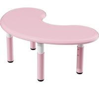 Bureau pour enfant réglable en hauteur de 43 à 51 cm – Bureau en demi-lune rose en plastique, 120 x 65 cm – Bureau multifonctionnel en forme de lune pour enfants (garçons et filles) de 2 à 10 ans