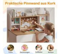 Bureau pour enfants avec tableau en liège et station de recharge