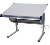 Bureau pour enfants/jeunes Bureau d'écolier Bureau de bureau Oxford, réglable en hauteur, inclinable ~ gris