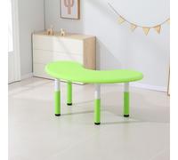 Bureau pour enfants réglable en hauteur (43–51 cm) – Table pour enfants 120 x 65 cm, verte, en plastique, en forme de demi-lune – Table multifonctionnelle en forme de lune pour garçons et filles de 2