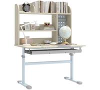 Bureau pour enfants, table d'šŠtude ršŠglable en hauteur avec plateau inclinable, 80 x 51 x 108,5-130,5 cm, naturel